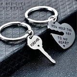 porte clés couple coeur et clé avec gravure