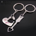 porte-clés couple coeur et flèche assortis