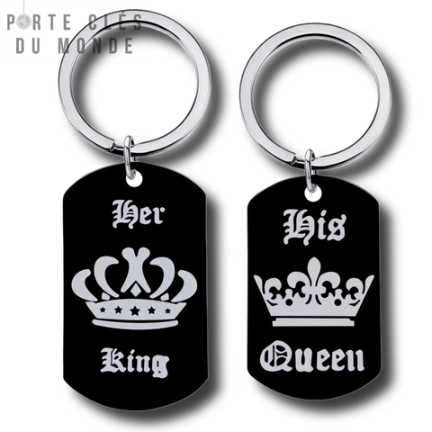 porte-clés couple couronne King and queen