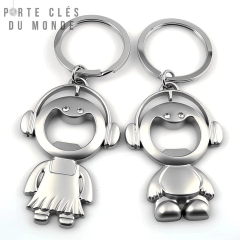 Porte-clés couple décapsuleur