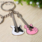 porte clés couple guitare noir et rose