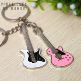 porte clés couple guitare noir et rose