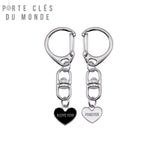 porte-clés couple avec inscription I love you forever 