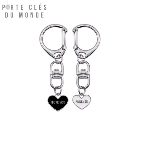 porte-clés couple avec inscription I love you forever 