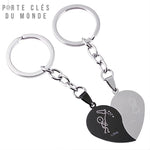 porte clés couple inséparable avec gravure love you
