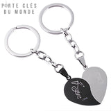 porte clés couple inséparable avec gravure love you
