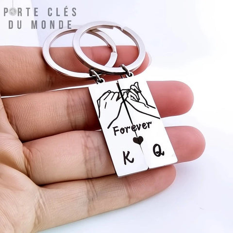 Porte-clés couple king and queen avec gravure