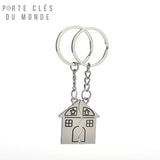 porte clés couple maison , deux partie assembler