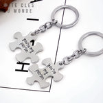 porte-clés couple puzzle avec gravure