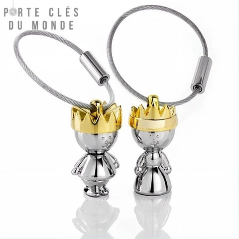 porte-clés couple roi et reine assortis