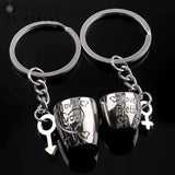 Duo de porte-clés couple en forme de tasse