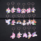 Porte clés emoji licorne, vue de tous les modèles sur fond sombre