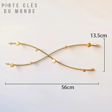 porte clés mural doré