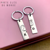 Porte-clés pour couple King et queen