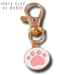 Porte clés pour couple patte de chat rose