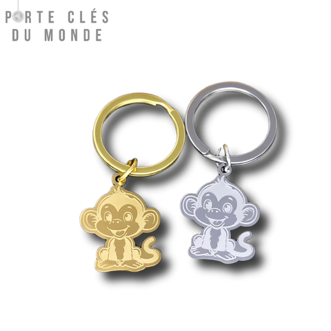 porte-clés pour couple singe en duo 