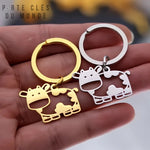 porte-clés pour couple vache en duo