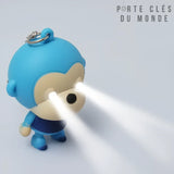 Porte clés singe lumineux avec les yeux illuminés, accessoire lampe original pour clés