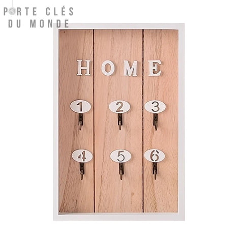 support de clés mural bois clair