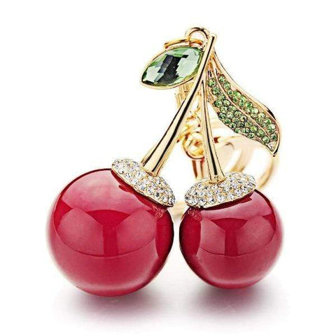Porte cle femme cerise