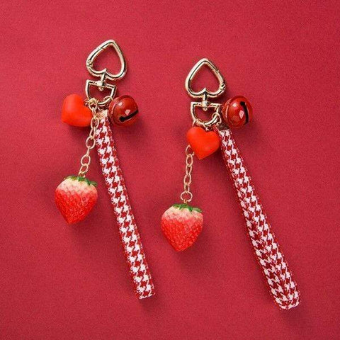 Porte-clé femme fraise