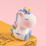 Porte clé Licorne Crochet bleu