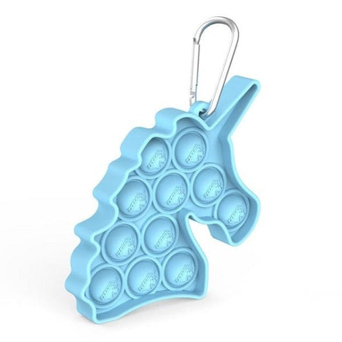 Porte clé licorne Pop-it bleu