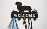 Porte cle mural chien welcome