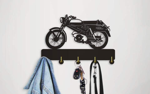 Porte clef mural moto