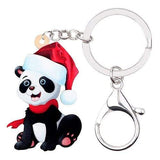 porte clé panda de noël