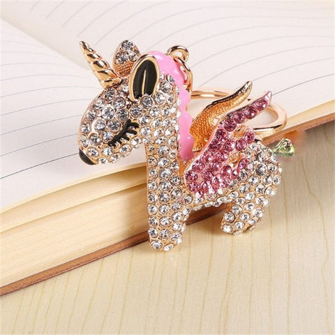 Porte Clef Licorne Rose